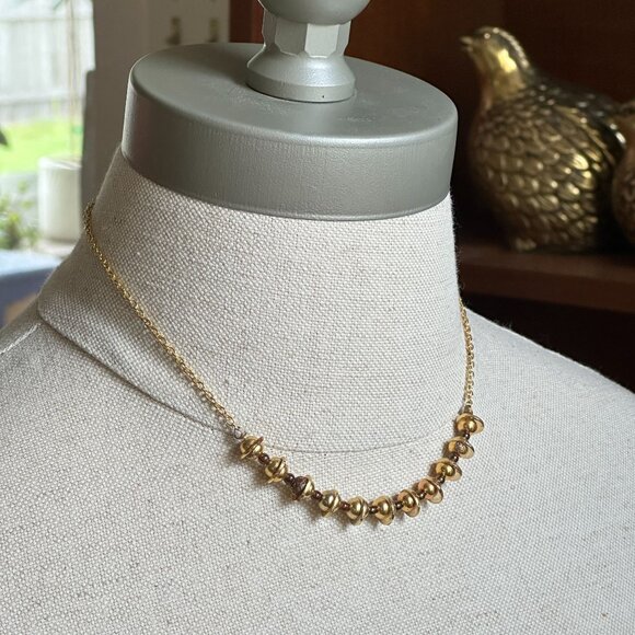 Gold-Tone Beaded Necklace With 16" Chain - Picture 2 of 4